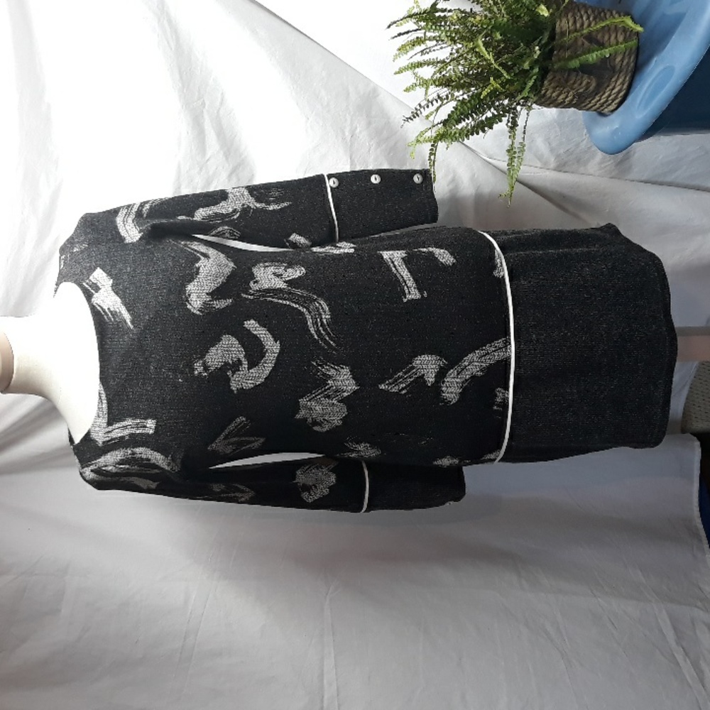 Sweater Dress Black Charcoal Michael Tyler Large